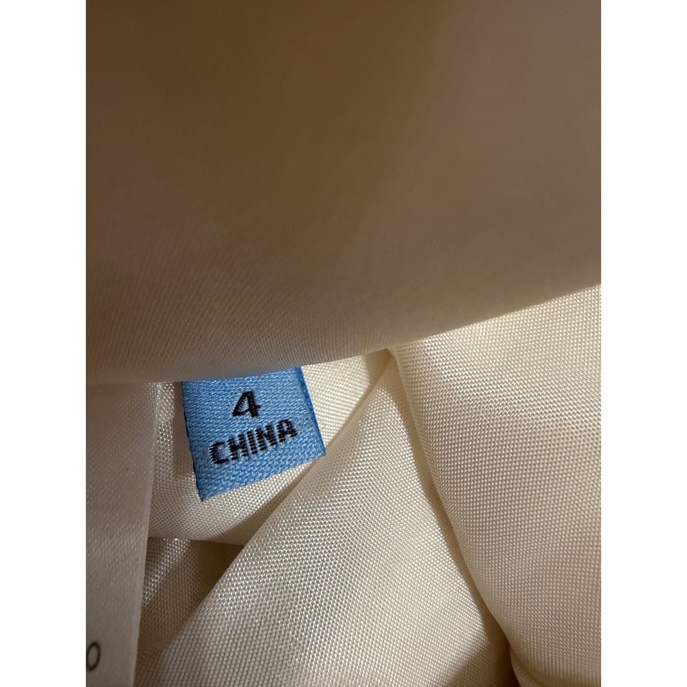 Antonio Melani Ivory Satin Pencil Skirt Zipper Back Women Size Petite - Picture 11 of 11